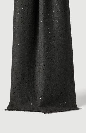 Brunello Cucinelli Cashmere and silk Diamond yarn scarf in Lignite at Nordstrom