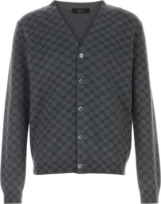 Gucci Grey V Neck Cardigans