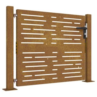 vidaXL Vidaxl Cancello Da Giardino 105x80 Cm In Acciaio Corten Design Quadrato