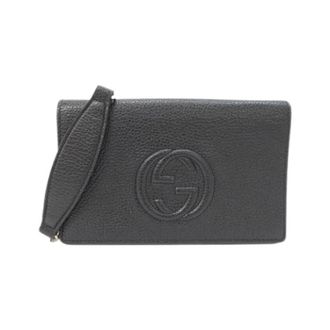 Gucci Pre-owned Cross Body Bags, female, Black, Size: ONE SIZE Pre-owned Leather Chain Wallet