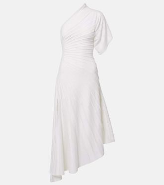Alaia Alaïa Asym Ray virgin wool midi dress