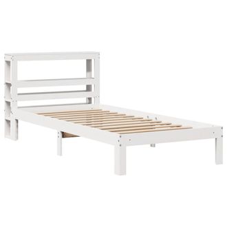 Berkfield Home Beautiful Bed Frame with Headboard without Mattress White 75x190 | Size: Small Single