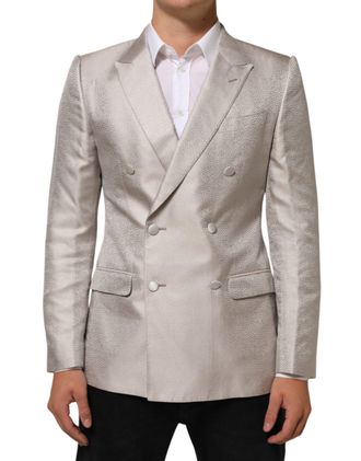 Dolce & Gabbana Beige MARTINI Double-Breasted Suit Mens Blazer