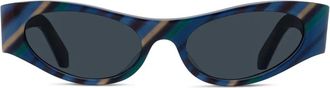 Loewe Signature Rechthoekige Zonnebril - Dames - Zonnebrillen - Blauw - ONE Size - Accessoires