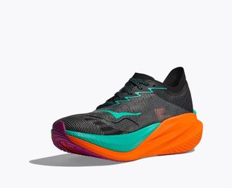 Hoka One One Mens Mach X2 Sneakers In Black/electric Aqua