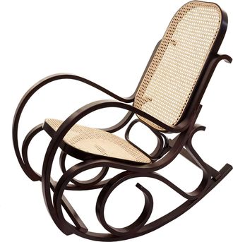 Hhg Hhg - Nunca Usado] Mecedora M41, Sill&oacute;n Columpio Sill&oacute;n Tv, Madera Maciza De Rat&aacute;n, Certificado Mvg, Aspecto Nogal
