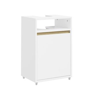 SoBuy Sobuy Mueble Para Lavabo Blanco Con Puerta Armario De Ba&ntilde;o Con Estante Interior Mueble Suspendido De Aglomerado 40&times;36&times;60 Cm Capacidad De Carga 40 Kg B