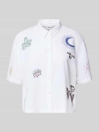 Jake*s Casual Regular Fit Bluse mit Strukturmuster in Weiss, Gr&ouml;&szlig;e 44