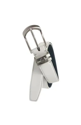 Izod Golf Stretch Comfort Leather Belt Metal Keeper in White at Nordstrom, Size X-Large