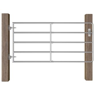 Berkfield Home 5 Bar Field Gate Steel (95-170)x90 cm Silver
