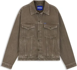 HUGO BOSS Regular-fit jacket in washed denim