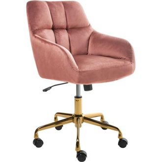 Beliani Desk Chair PALMDALE Velvet Pink