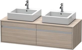 Duravit Mueble Lavabo De Pared Duravit Ketho 6697, 2 Extra&iacute;bles, 1400mm, Para 2 Lavabos De Sobre Encimera, De Doble Cara, Color (frente/cuerpo): Decoraci&oacute;n Pi