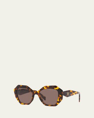 Prada Tortoiseshell Geometric Acetate Cat-Eye Sunglasses