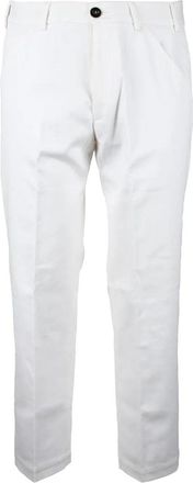 Ballantyne Tailored White Trousers with Classic Waistband
