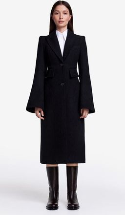 Smythe Pagoda Brando Trumpet Sleeve Coat in Black at Nordstrom, Size 14