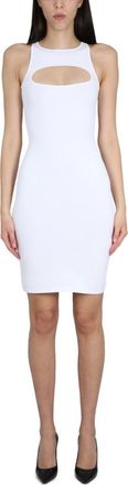 Dsquared2 White Round Neck Knee Length Dress