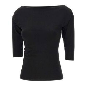 Kaos Blouses, female, Black, Size: XL Boat-neck Blouse
