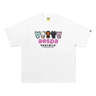 A Bathing Ape x Aespa Baby Milo Relaxed Fit T-Shirt White 2M73-110-909-WHT