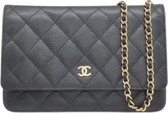 Chanel Pre-owned Leren Crossbody Portemonnee - Dames - Vintage Schoudertas - Zwart - ONE Size - Leer - Vintage