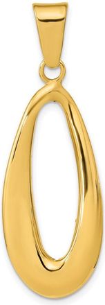 Diamond2Deal 14k Yellow Gold Polished Hollow Oval Pendant