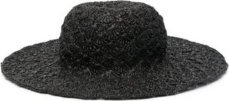 Isabel Marant Tulum woven raffia sun hat - women - Raffia - OS - Black