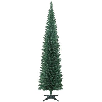 OEM &Aacute;rbol De Navidad Estrecho 210 Cm Con 401 Ramas Soporte Met&aacute;lico F&aacute;cil De Montar Para Interior Verde