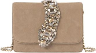 Alma En Pena Slangflap schoudertas - Dames - Schoudertassen - Beige - ONE Size - Leer - Tassen