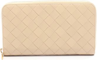 Bottega Veneta Beige Intrecciato Long Wallet (Bi-Fold) (Pre-Owned)