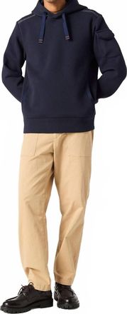 Parajumpers Ike Fleece Hoodie In Blue Navy