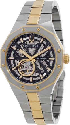 Bulova Prestige Automatic Black Skeleton Dial Mens Watch 98A339