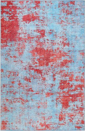 Wecon Home Alfombra plana estampado digital azul y ladrilllo 120x170