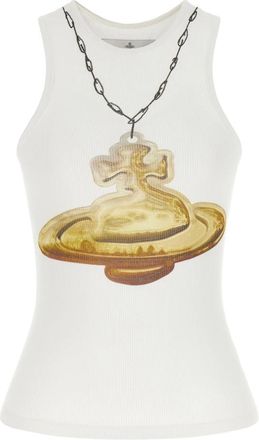 Vivienne Westwood Tops, Dames, Wit, XS, Gold Orb 90s Tanktop