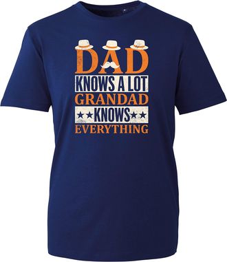 Generic Dad Knows A Lot T-Shirt, Retro Fathers Day Vintage Dad Grandad Unisex Kids Adults Top (Navy, 9 Years)