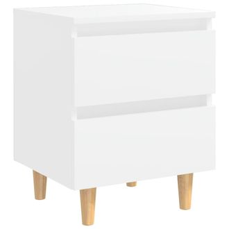 vidaXL Vidaxl - Mesita De Noche Patas De Madera Pino Maciza Blanco 40x35x50cm