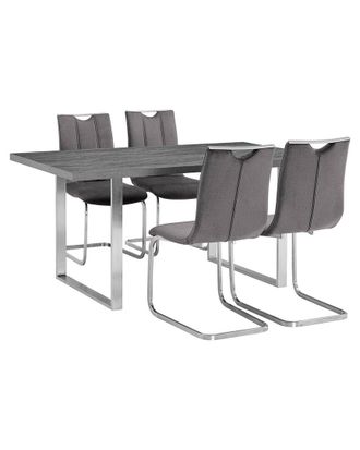Armen Living Fenton And Gray Pacific 5Pc Modern Rectangular Dining Set