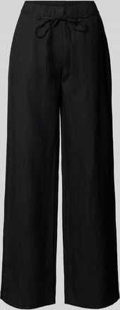 M.A.C Straight Leg Leinenhose mit Bindeg&uuml;rtel Modell Chiara in Black, Gr&ouml;&szlig;e 38/32