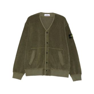 Stone Island Cardigans, male, Green, Size: M Sweatshirt