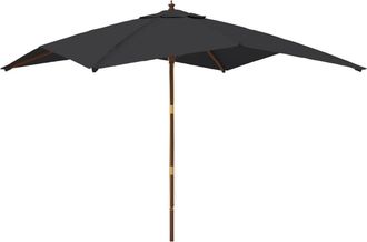 vidaXL Sombrilla De Jard&iacute;n Con Poste De Madera Negro 300x300x273 Cm Vidaxl