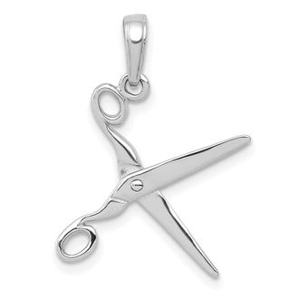 Diamond2Deal 14k Gold 3-D Moveable Scissors Pendant