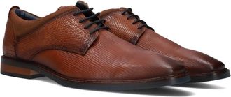 Mazzeltov Schoenen, Heren, Bruin, 41 EU, Leer, Cognac Leren Derby Schoen Bari
