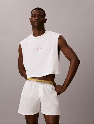 Calvin Klein Mens Intense Power Pride Crop Muscle Tank - Open White - XL