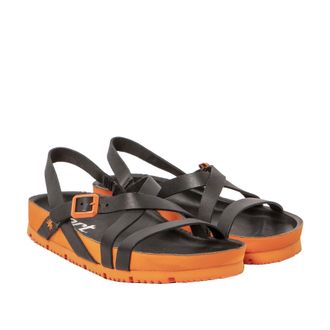 Art Womens 1619 Bordeaux Sandal, Nappa Black Orange, 3 UK