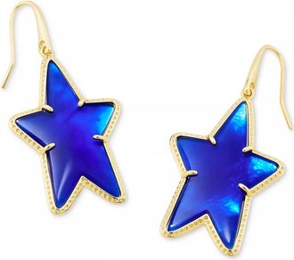 Kendra Scott Womens Ada Star Small Drop Earrings In Gold Cobalt Blue Illusion