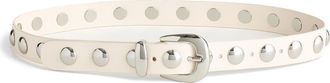 Madewell Studded Western Leather Belt in Ivory at Nordstrom, Size Medium