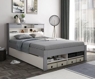 Bedmaster Fabio Wooden Storage Bed in Grey | Size: King