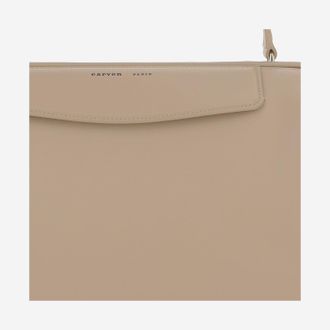 Carven Womens Leather Bag Beige Shoulder