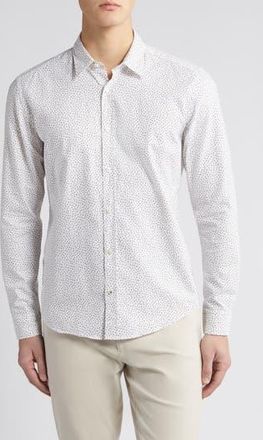 BOSS Liam Ditsy Print Button-Up Shirt in Open Wht at Nordstrom Rack, Size Xx-Large