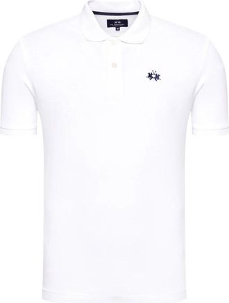 La Martina Piqu&eacute; Polo Shirt met Korte Mouwen van Katoen - Heren - Polos - Wit - XL - Katoen - Tops