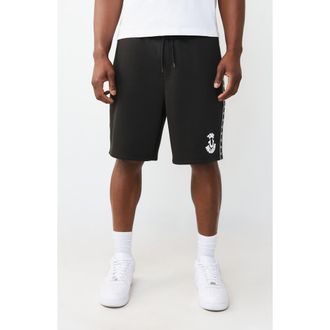 True Religion Logo Fleece Shorts in Jet Black at Nordstrom Rack, Size X-Large